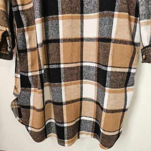 EUC AMAZING PLAID NEUTRAL COLORS LONG SHACKET SIZE M - Picture 10 of 15